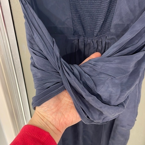 Leifsdottir Blue Ruched Sleeveless Cocktail Dress - Picture 10 of 10